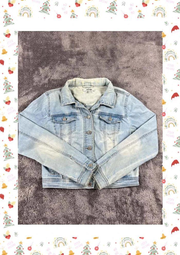 👕 Veste en Jeans vintage y2k Bleu Clair Taille M 👕 - photo numéro 1