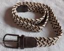 Ceinture tressée marron beige blanc Taille 110 cm