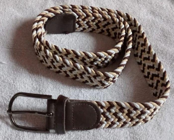 Ceinture tressée marron beige blanc Taille 110 cm - photo numéro 1