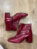 Bottines cuir bordeaux