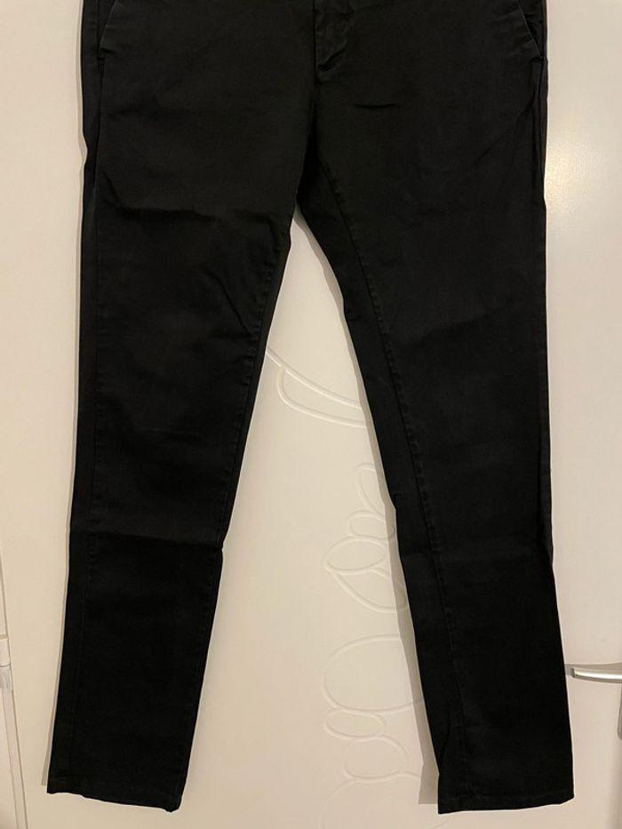 Pantalon noir style chino taille haute coupe slim Zara man taille 40 - photo numéro 3