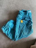 Pantalon velours côtelé bleu canard