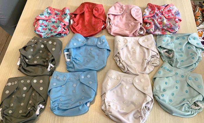 lot de 12 couches lavables te2 maman bébé nature