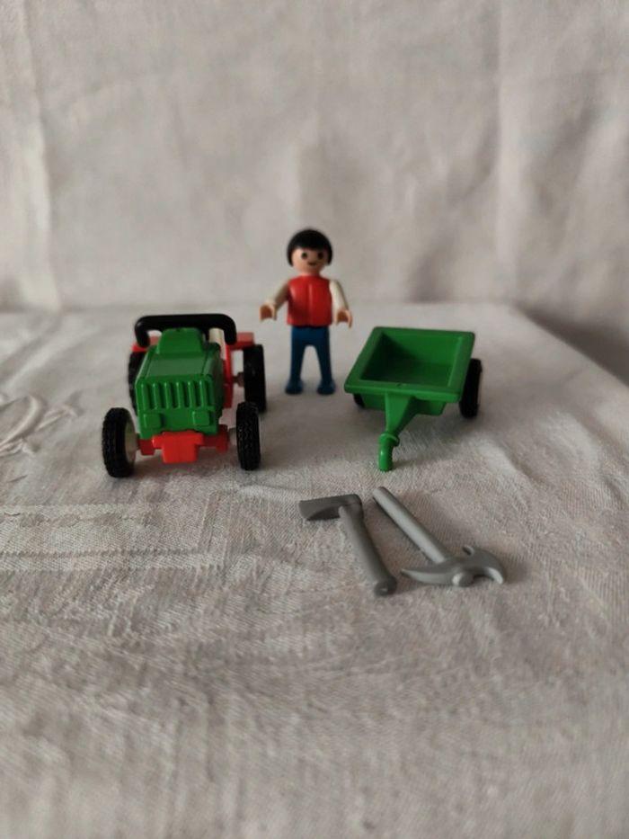 Playmobil 1 enfant sur tracteur et 1 remorque - photo numéro 3