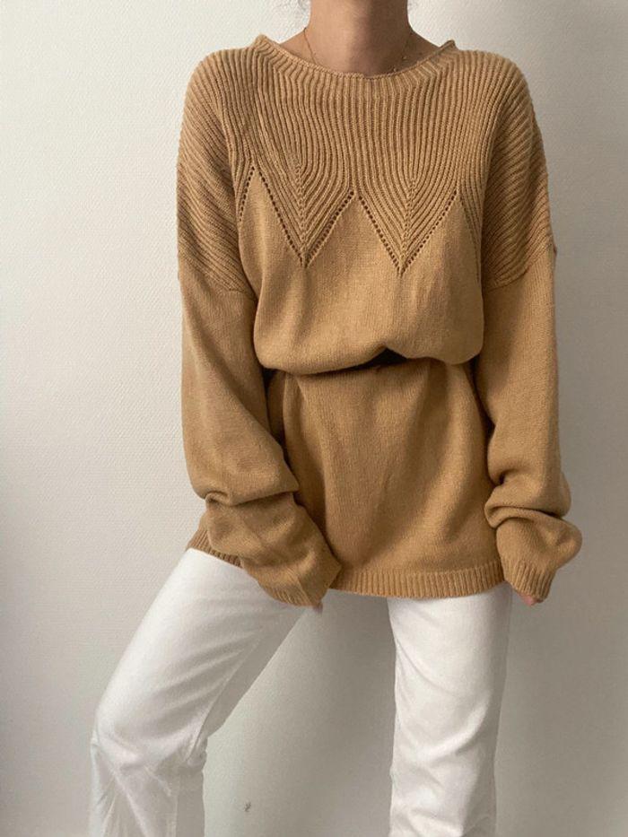 🌺 Oversized pull et/ou robe beige camel - photo numéro 6