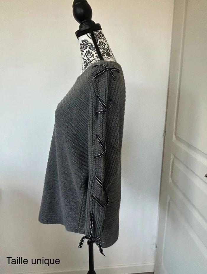 Pull long gris – Original et confortable, taille unique (36-40), très bon état 💖 - photo numéro 13