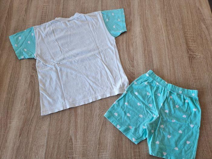 Ensemble t-shirt et short blanc et menthe taille 6 ans 114 cm - photo numéro 2