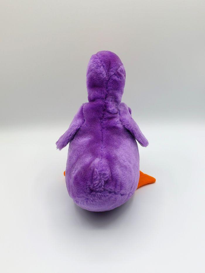 Peluche doudou canard violet orange blanc yeux durs 25 cm ancien ? - photo numéro 3