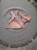 Robe salopette à bretelles rose avec culotte