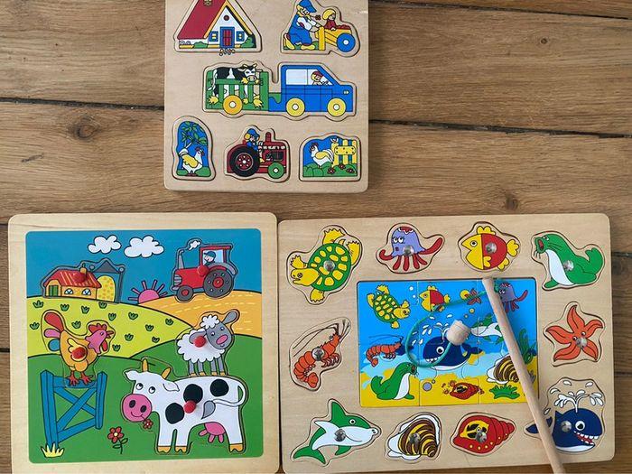 Lot de 3 puzzles à encastrer