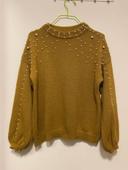 Pull hiver femme moutarde chic vintage