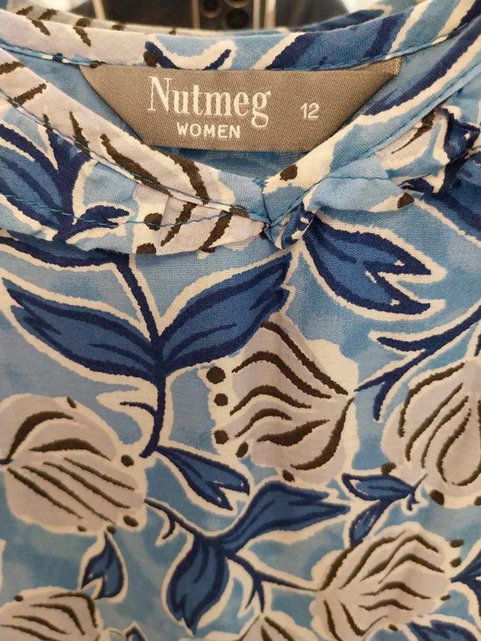 Robe bleu a fleur T40/42 - photo numéro 3