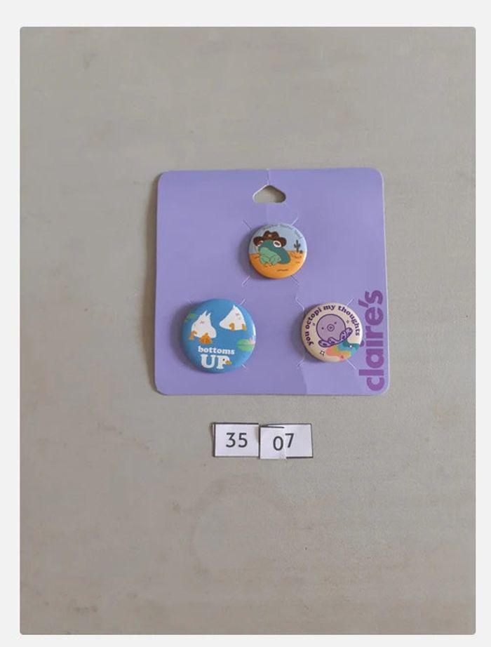 Lot de 3 badges Claire's