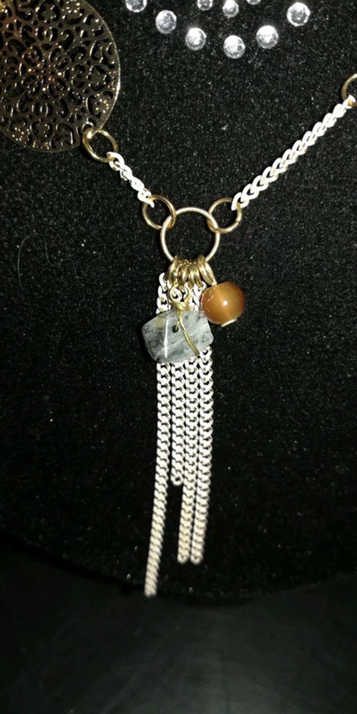 Collier doré et ambre - photo numéro 8