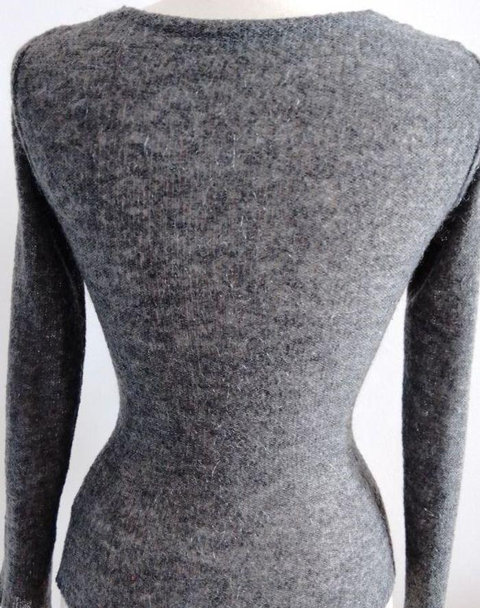 Pull rétro en laine gris, promod - photo numéro 4