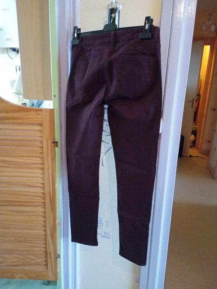 Pantalon bordeaux slim - photo numéro 4