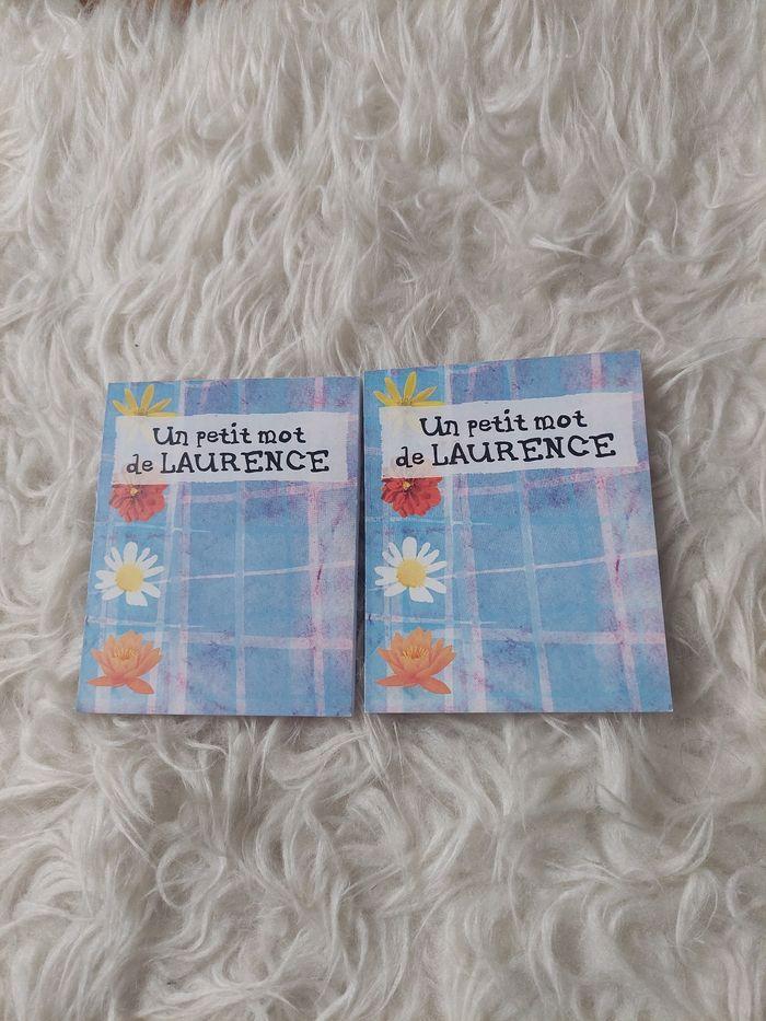 Lot 2 petits blocs notes "un petit mot de Laurence" TBE 📝