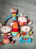 Lot de 4 doudous peluches corolle multicolore