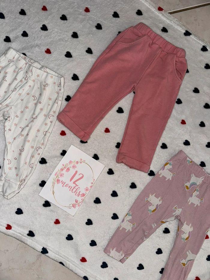 Lot 3 legging jogging 12mois fille - photo numéro 1