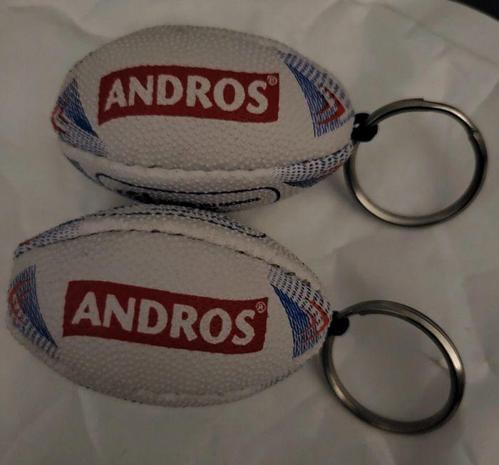 2 portes clef en forme de ballon de rugby-Coupe du monde France 2023 etat neuf logo Andros - photo numéro 1