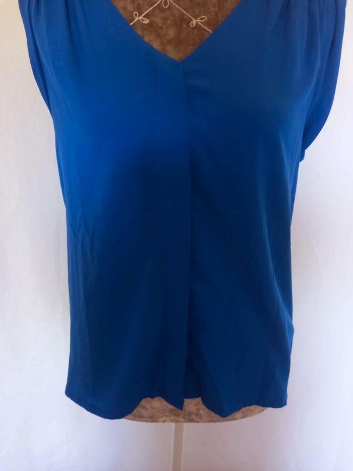 Blouse bleu sans manches hm taille 36 - photo numéro 3