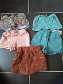 Lot shorts et jupe fille 2 ans