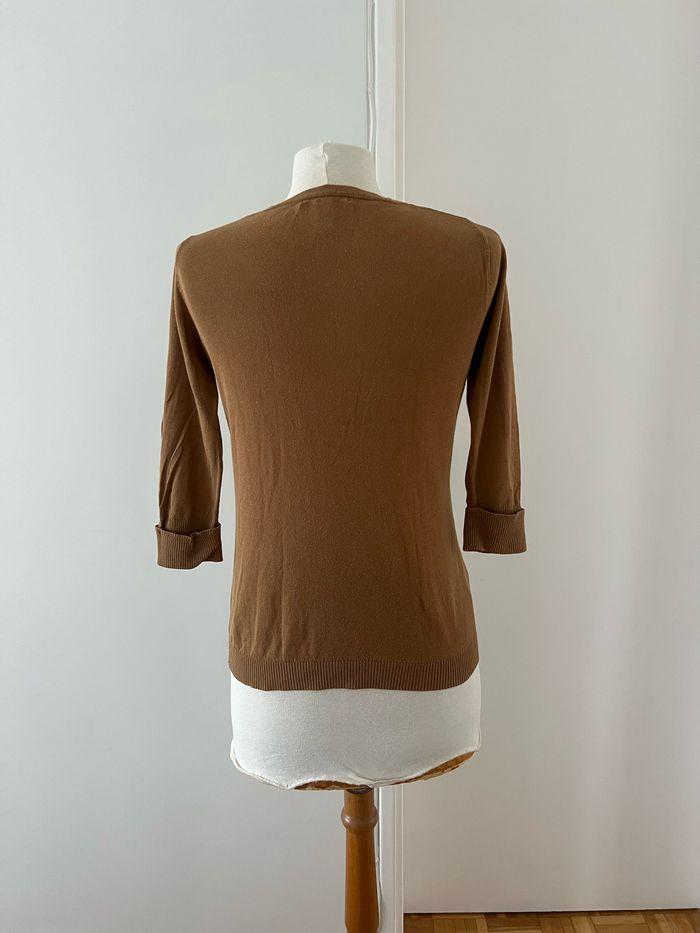 Haut manches longues camel à poches mango basic / Camel long sleeve top with pockets - photo numéro 4