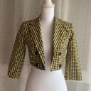 Veste blazer courte manches 3/4 jaune et noir Bershka