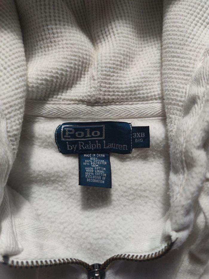 Veste à Capuche Full Zip Ralph Lauren Blanc Logo Brodé Vert Taille 3XL Homme - photo numéro 6