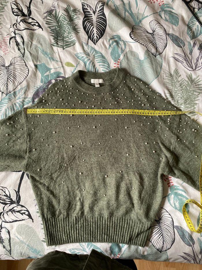 Pull vert H&M perles XS - photo numéro 6