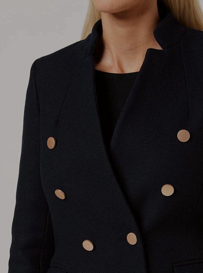 Manteau long boutonné en laine - photo numéro 4