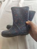 Bottes de pluie bleu marine motifs fleurs Naf Naf 25 très bon état