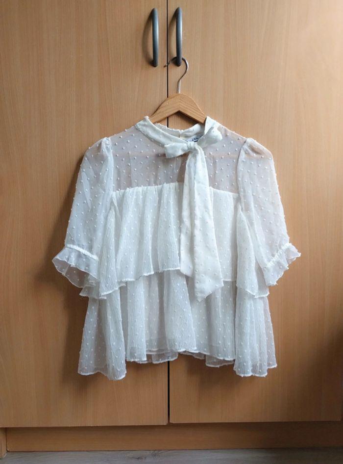 Zara blouse plumetis taille S - photo numéro 2