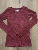 T-shirt fleuri bordeaux