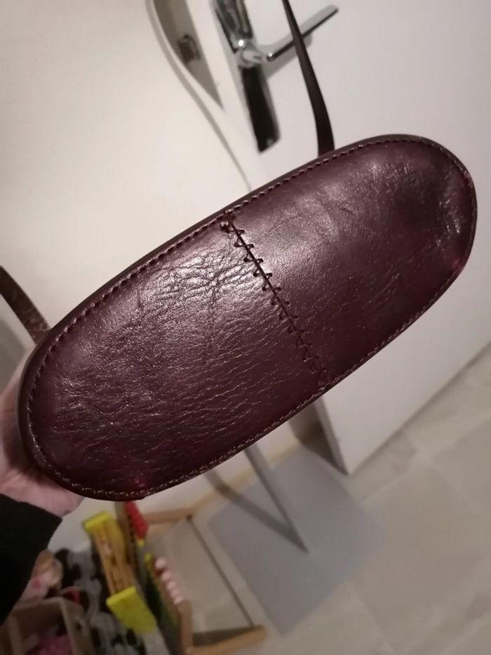 Sac cuir bandoulière bordeaux - photo numéro 2