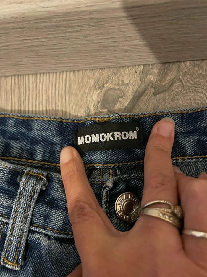 Short en jean bleu taille haute momokrom taille 38 - photo numéro 3