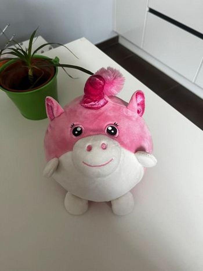 Peluche boule licorne rose et blanche a mémoire de forme NEUVE - photo numéro 3