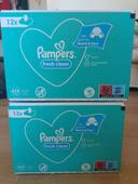 2 cartons de 12 paquets de lingettes Pampers fresh clean