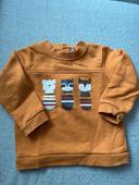 Pull marron animaux