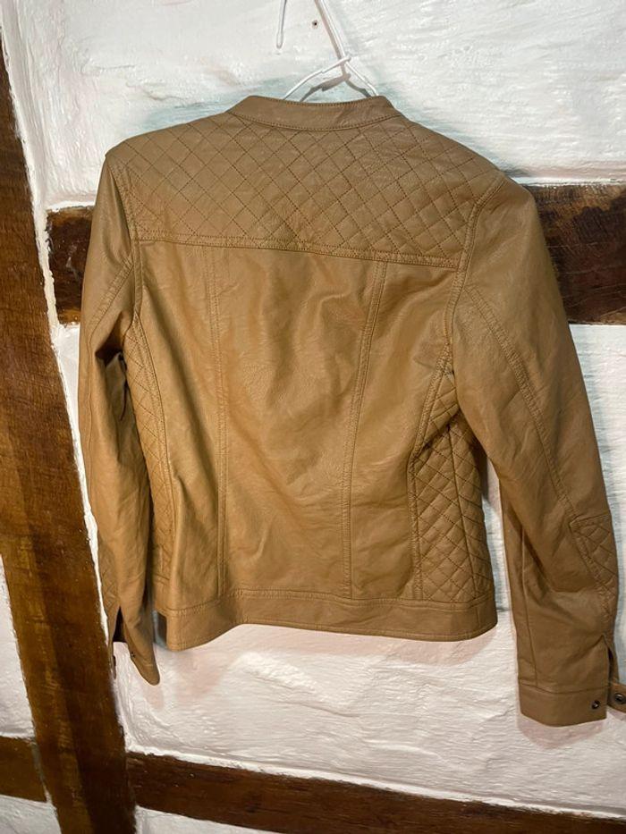 Veste simili cuir marron - photo numéro 4