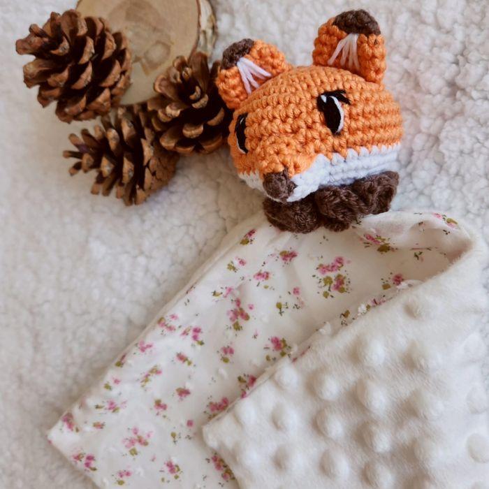 Doudou renard au crochet et en tissus personnalisable - photo numéro 1