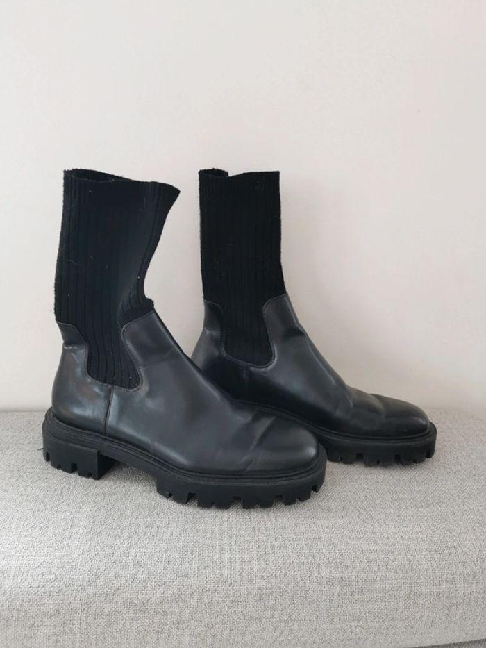 Bottines chaussette noir Zara taille 41 - photo numéro 2