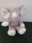 ANNA CLUB PLUSH DOUDOU ELEPHANT GRIS BLANC BOUCLETTE