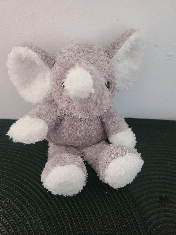 ANNA CLUB PLUSH DOUDOU ELEPHANT GRIS BLANC BOUCLETTE - photo numéro 1