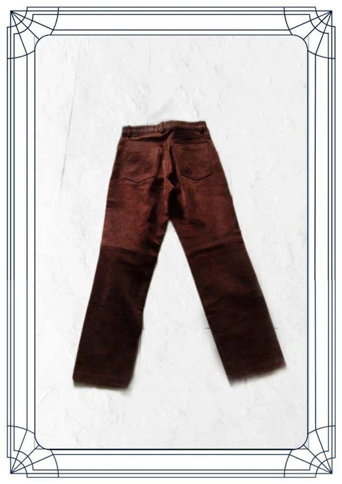 Jeans marron femme cuir véritable taille L/40 - photo numéro 2