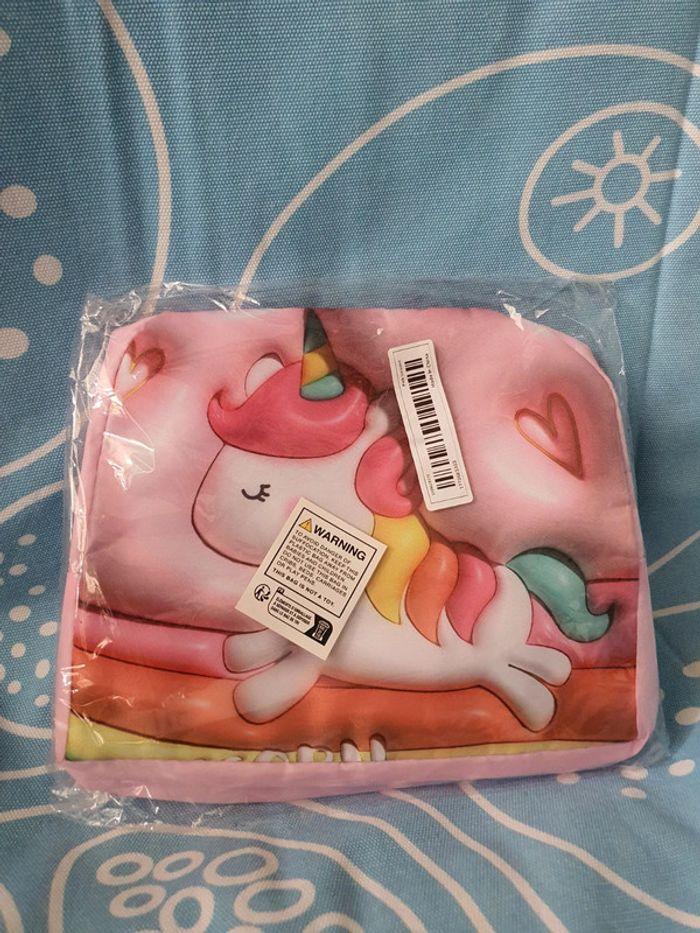 🦄 Sac À Déjeuner Pliable Rose Licorne 🦄 Isotherme, Enchanté et Kawaii Neuf - photo numéro 3