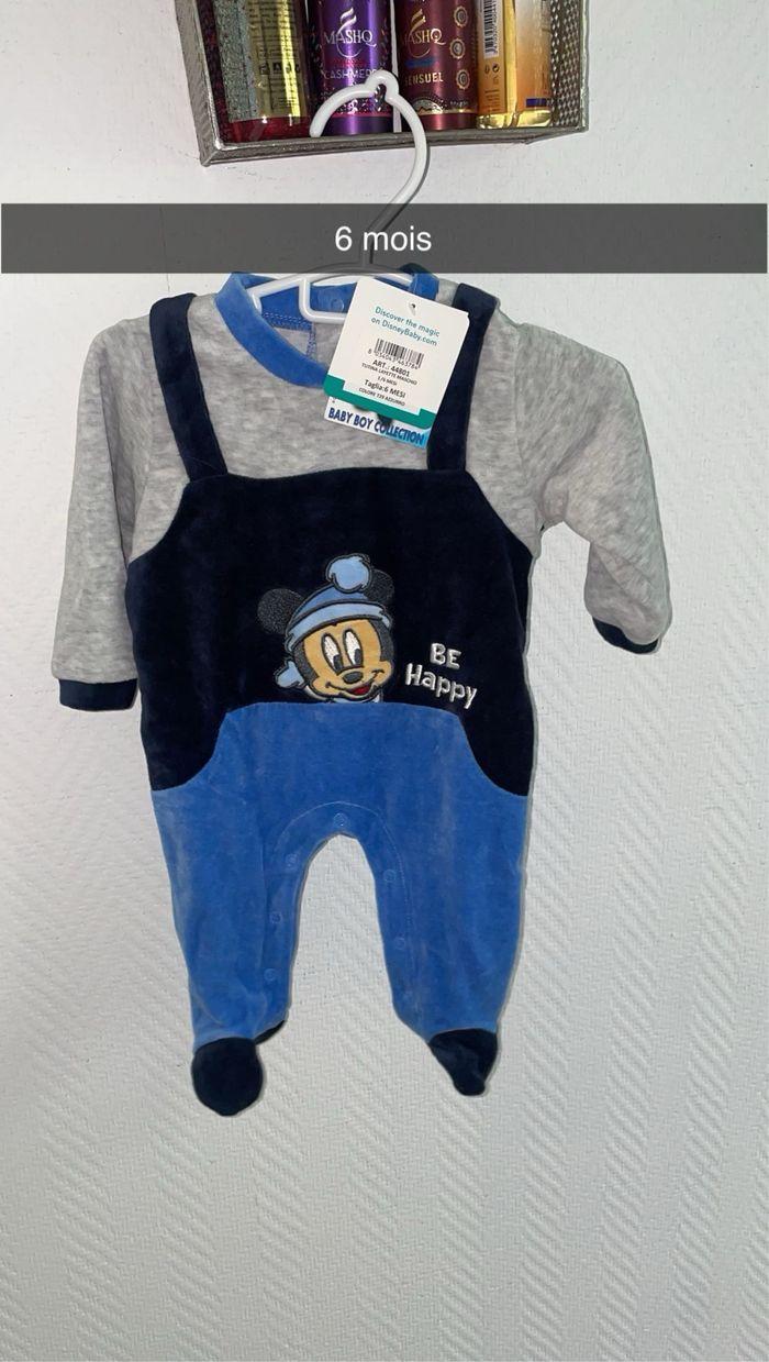 Pyjama bébé garçon  neuf étiquette bleu 6mois mickey Disney Disneyland