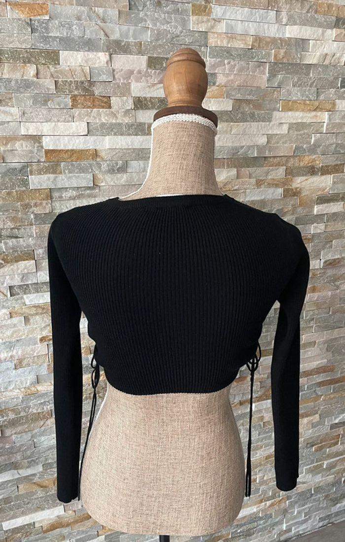 Crop top noir Zara taille S - photo numéro 2