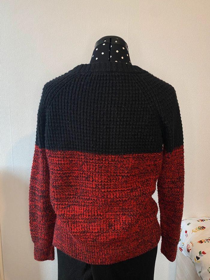 Pull d’hiver bicolore rouge et noir Bizzbee taille XS / 34 - photo numéro 3