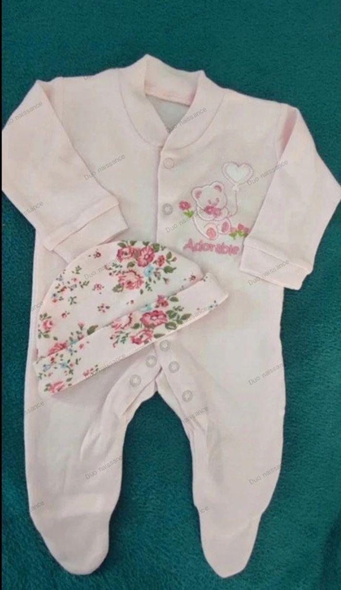 Cadeau naissance dans bocal Pyjama+ bonnet naissance - photo numéro 2